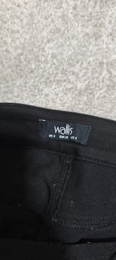 Wallis Black High-Waisted Jeggings / Trousers with Side Zip - Size 8