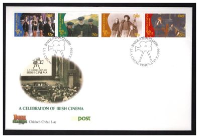 1996 Ireland Irish Cinema (My Left Foot, The Commitments, The Field & Man of Aran) Commemorative Stamps An Post First Day Cover (FDC)