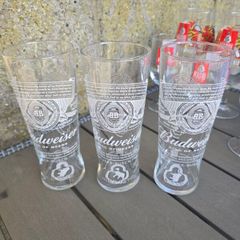 budweiser pint glasses