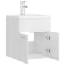 Sink Cabinet with Built-in Basin High Gloss White Chipboard Image 2