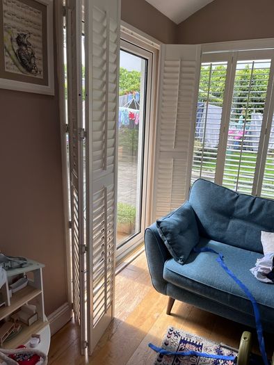 Custom White Interior Shutters