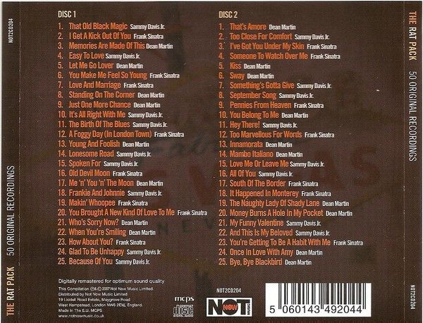 The Rat Pack. 50 Original Recordings. 2 x CD. Free Postage!