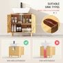 Bamboo Bathroom Under Sink Cabinet with Adjustable Shelf for Basin without Pedesta Image 3