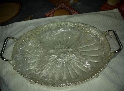 Nut Or Mixed Canby 4 Section Cut Class Insert dish metal  Dish