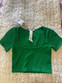 Stradivarius Green Crop Top
