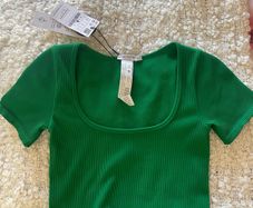 Stradivarius Green Crop Top
