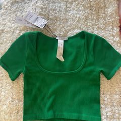 Stradivarius Green Crop Top