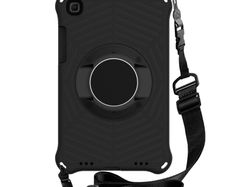 For Samsung Galaxy Tab A 8.0 2019 Spider King EVA Protective Case with Adjustable Shoulder Strap & Holder Black