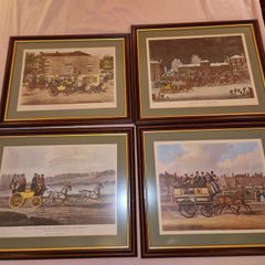 4 Vintage Coaching prints