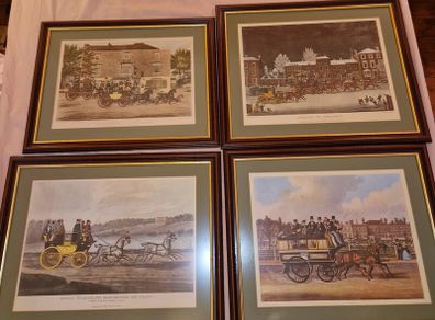 4 Vintage Coaching prints