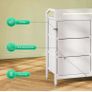 Black Chest of Drawers Bedroom, with LED Light trip with 10 Adjustable Colors and 2 USB and 2 AC Outlets, Includes 8 Large Fabric Drawers, Suitable for Bedroom, Living Room, 110 x 30 x 88, White Image 5