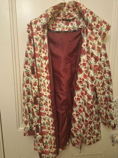 Flower patterned womans raincoat