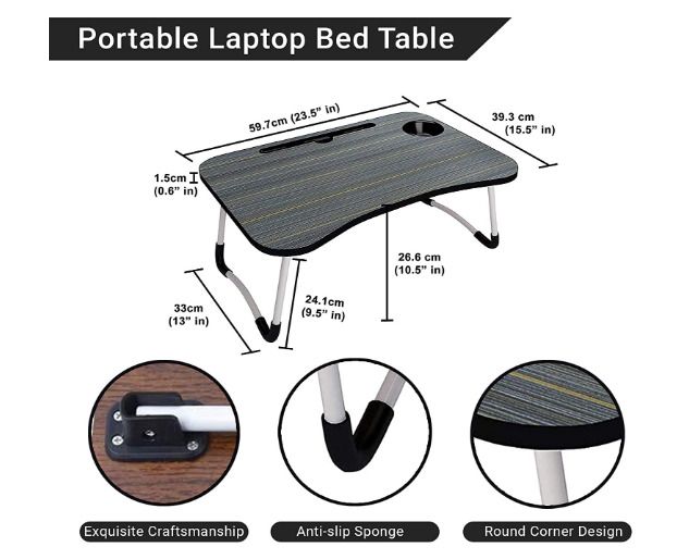 Laptop Bed Table Lap Standing Desk for Bed and Sofa Breakfast Bed Tray Laptop Lap Desk Folding Coffee Tray
