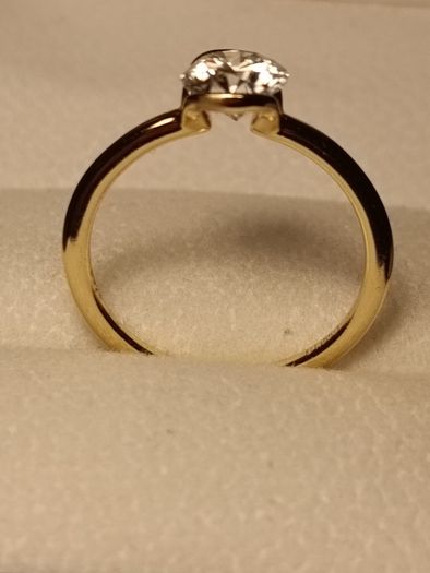 Gold Plated Sterling Silver Bezel set Moissanite Solitaire Ring