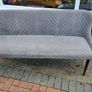 Grey Velvet Dining Bench With Back Image 2