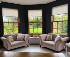 EZ Living Pink 2 Seater Sofas Matching Pair