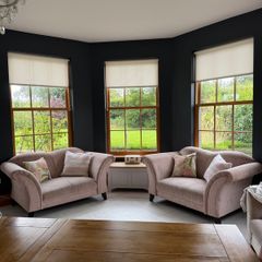EZ Living Pink 2 Seater Sofas Matching Pair
