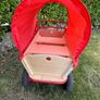 Wooden Wagon with Seats, Cover, and Pneumatic Wheels Image 2