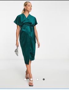 Closet London Maternity kimono sleeve velvet midi dress