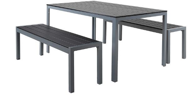 Outdoors: Garden, Balcony or Terrace Aluminium Bench with Poly Wood Surface