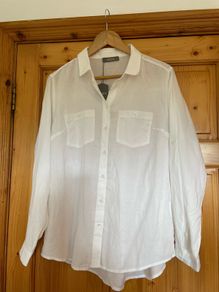 Oasis white blouse long short sleeve size 14 - New with tags