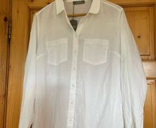 Oasis white blouse long short sleeve size 14 - New with tags
