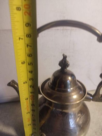 Antique Engraved Victorian Brass Hot Water Tea Kettle RARE EUC