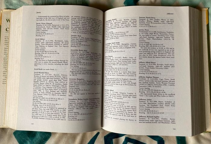 cricket book This is a copy of Who's Who of Cricketers by Philip Bailey, Philip Thorn, and Peter Wynne-Thomas,