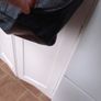 Large Black Leather Bag " Chic Brand" 17 x 13 x 5.5 Inches Image 5