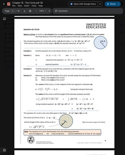 Leaving Cert Maths Institute Notes