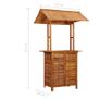 Outdoor Bar Table with Rooftop 122x106x217 cm Solid Acacia Wood Image 2