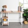 White Minimalistic Office Desk With Shelving Image 8