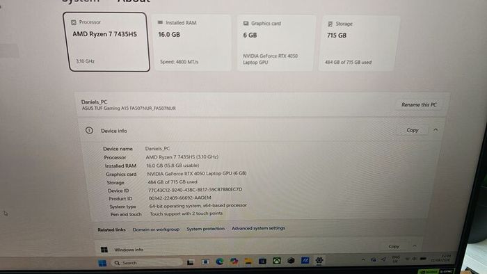 Asus TUF A15 gaming laptop