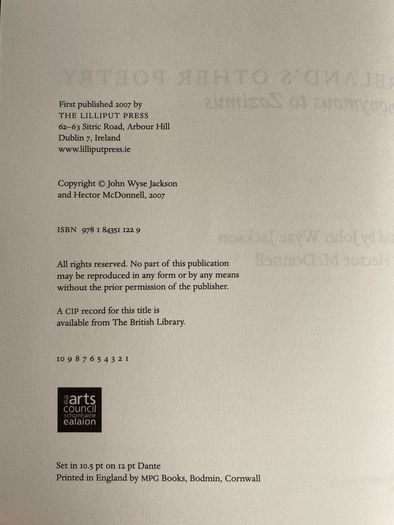 John Wyse Jackson (ed) - Anonymous to Zozimus: Ireland's Other Poetry