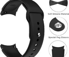 Replacement Band Silicone for Samsung Galaxy Watch 7/Watch 6 Classic/Watch FE/Watch 5 Pro, 20mm Bracelet Sport Watch Strap for Galaxy Watch 4/Active 2/Watch 3