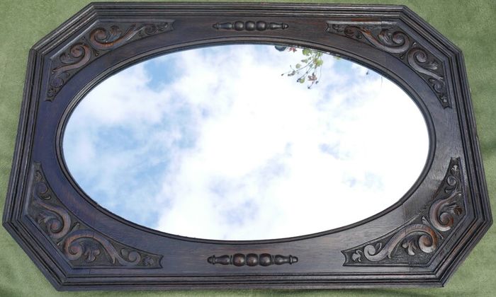 Antique Carved Oak Mirror