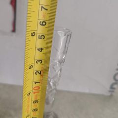Vintage Crystal Bud Vase Diamond Cut 15.5cm Tall With Havey Base Work As Paper Wight.