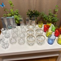 Large set of various glasses