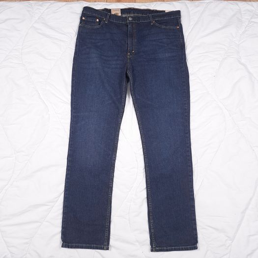 Levi's Dark Wash Indigo Navy Blue 511 Slim Straight Leg Jeans W42/L34