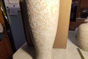 Beige Patterned Swirl large vase.