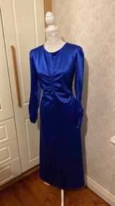 Dress New Blue , ruched design