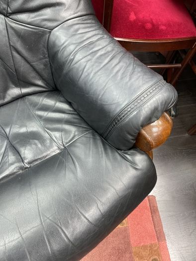 Black leather armchair
