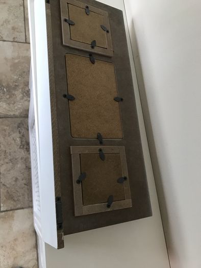 Photo Frame , shelf and hooks with heart detail
