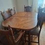 Solid Oak Dining Table extendable and 6 matching chairs. Image 2