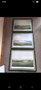 RARE Set of 3 Golf Prints Signed by John McNulty Christy OConnor Jr