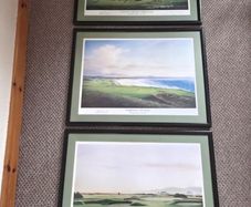 RARE Set of 3 Golf Prints Signed by John McNulty Christy OConnor Jr
