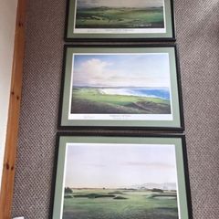 RARE Set of 3 Golf Prints Signed by John McNulty Christy OConnor Jr