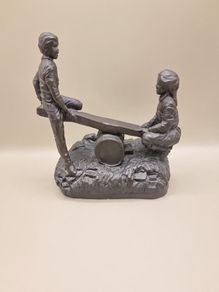Genesis Fine Arts See-Saw Figurine - Cast Bronze. B Ormond. Made in Ireland