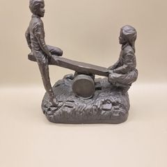 Genesis Fine Arts See-Saw Figurine - Cast Bronze. B Ormond. Made in Ireland