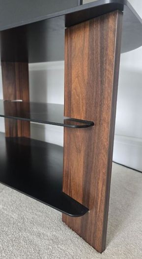 AVF Varano 130cm Walnut & Black Glass TV Stand - Up to 65"
